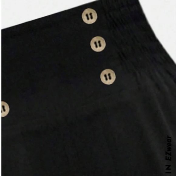 SHEIN EZwear Plus Button Detail Wide Leg Pants - Picture 3 of 3